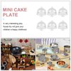 Zerodeko 10PCS Dollhouse Mini Cake Plate with Lid, Plastic Cupcake Stand Dome Cover, Clear Small Cake Display Stand for Dollhouse Kitchen Party Supplies Accessories 1 12 Scale