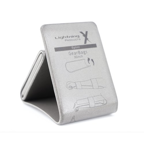 Lightning X Folded Universal Aluminum Medical Tactical Roll Splint 4.5" x 36" for First Aid Kits - Black/Grey (Pack of 1)