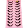 Generic Mink Lashes 10 Pairs Natural Soft B curl 3D False Eyelashes with Eyelash Glue for Women, black
