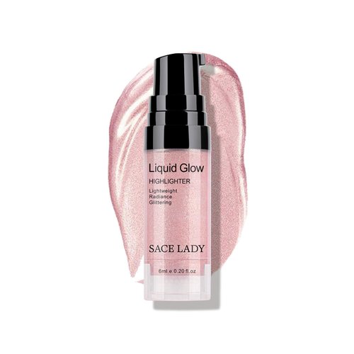 SACE LADY Liquid Highlighter Makeup Shimmer and Shine Ultra-Smooth Radiant Illuminator For Face Cheekbone Body Glow Bronzer Glitter Illuminating Highlighters Makeups, 0.2Fl Oz