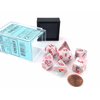 DND Dice Set - Chessex D&D Dice-16mm Festive: Pop Art & Red Limited Edition Plastic Polyhedral Dice Set-Dungeons and Dragons Dice Includes 7 Dice - D4 D6 D8 D10 D12 D20 D%, Pink, (CHX27539)