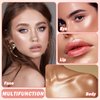 IONSGAKO 2PCS Fairy Pink Highlighter Makeup Palette Face Powder Highlighters Iluminadores De Maquillaje Shimmer Glitter Diamond Highlighter Blush Powder Makeup Palette