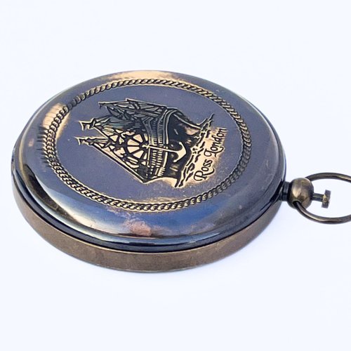Nautical Ross London Brass Round Pocket Compass Marine Navigational Royal Device Gift Item (Antique)