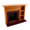 Dollhouse Miniature Furniture Walnut Red Brick Fireplace with Shelves