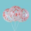 Clear Latex Balloons With Pre-Filled Heart-Shaped Confetti, 16" (5 Pcs.) - Vibrant Design, Perfect for Weddings, Birthdays, Valentines Day, Events, & Celebrations