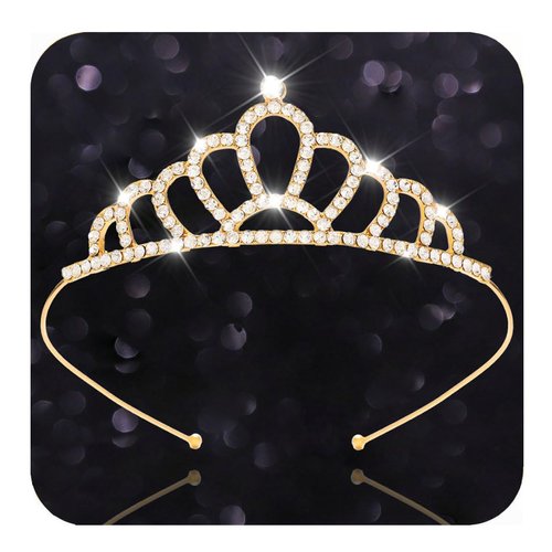 Kilshye Silver Tiaras Rhinestone Tiara and Crown Birthday Party Headband Hair Accessories for Women (F)