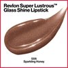 Revlon Super Lustrous Glass Shine Lipstick, Flawless Moisturizing Lip Color with Aloe, Hyaluronic Acid and Rose Quartz, Sparkling Honey (006), 0.15 oz