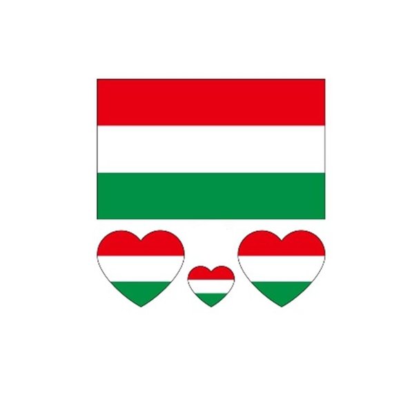 ZPDNURZL 10 Sheets Hungary Flag Tattoos Stickers 40 Pcs Waterproof Sweat Sports National Flag Removable Fake Tattoos