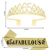 Gold 65th Birthday Sash and Tiara for Women, 65th Birthday Gifts for Women, 65th Birthday Sash and Crown Set, Happy 65th Birthday, Womens 65th Birthday Gifts