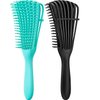 2 Pieces Detangling Brush for Afro America/African Hair Textured 3a to 4c Kinky Wavy/Curly/Coily/Wet/Dry/Oil/Thick/Long Hair, Knots Detangler Easy to Clean (Black, Green)