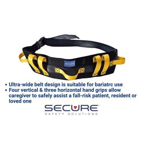 Secure XL Gait Belt with Handles and Quick Release Buckle - Caregiver Standing Assist Aid - Bariatric Gait Belts and Transfer Belts for Seniors, Stand Assist Patient Lift Aid for Elderly, Nurses, PT