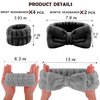 6 Pieces Spa Headband Wrist Washband Scrunchies Cuffs for Washing Face, Towel Wristbands Hair Headband Face Wash Wristband for Women Girls Makeup Prevent Liquids from Spilling Down Your Arms (Black)