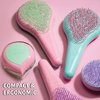 Michel Mercier Detangling Brush Set [NEW PASTEL COLLECTION] - Wet Dry Detangling Brush Kit For Long Short Hair - Great Detangler Brush For Kids Too! - Full And Travel Size Brush Included (Fine Hair)