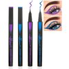 Glitter Eyeliner Liquid Liner Pen-2Pcs Blue Purple Metallic Satin Shimmer Sparkling Eye Liner Eyeshadow Makeup Pen, Long Lasting High Pigmented Waterproof Smudge-proof Eyeliner Pencil, Gift for Women