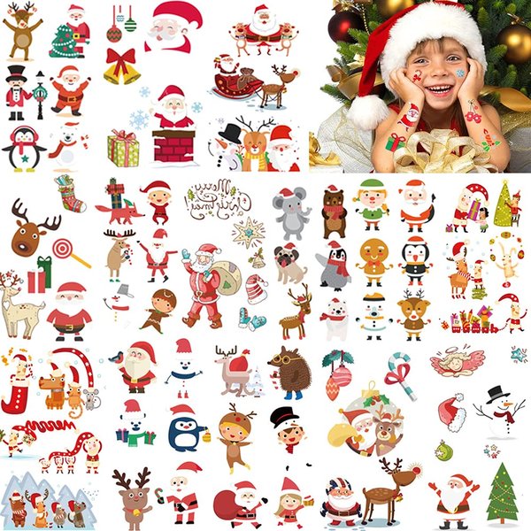 Temporary Tattoo for Kids Adults, 228 PCS Christmas Waterproof Body Stickers, Face Fake Tattoos Kit, Cute Tattoo Decorations, Birthday Party Favor Supplies Decor for Boys Girls Children Xmas Holiday