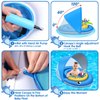 Baby Pool Float with Canopy UPF50+ Sun Protection, 6-24 Months Inflatable Infant Swimming Ring, Bath Floatie, Swimming Pool Accessories, and Toy Play Console with Adjustable Safety Seat