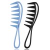 WLLHYF 2 Piece Wide Tooth Comb Curling Shark Combs Hair Styling Accessories Professional Salon Afro Coarse Comb Anti-Static Durable Hairdressing Tool for Men Women Styling