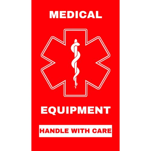 Medical Alert Equipment Luggage Tag - Handle with Care, DOT and ACAA regulations (MELT-112) Quantity (4)