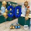 Navy Blue 30 Number Balloons, 40 Inch Giant Number 30 Balloons Foil Mylar Helium Dark Blue Number Balloons for 30th Birthday Party Supplies Anniversary Event Celebration Decorations
