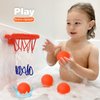 MARPPY Bath Toys, Bathtub Basketball Hoop for Toddlers Kids, Boys and Girls with 4 Soft Balls Set & Strong Suction Cup, Bathtub Shooting Game & Fun Toddlers Bath Toys for Boys or Girls