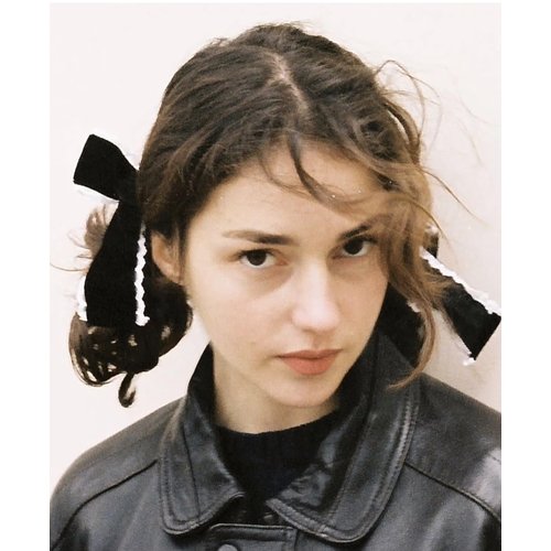 Velvet Bow Hair Clips for Women Girls Black Ribbon Bowknot Spring Hair Clips for Thick Hair Cute French Lace Bow Ponytail Holder Nonslip Metal Hair Barrette Snap Hairpins Sweet Hair Accessories