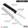 Rada Cutlery Small Peeling Paring Knife Stainless Steel Blade With Brushed Aluminum Made in the USA, 6-1/8 Inches, Silver Handle