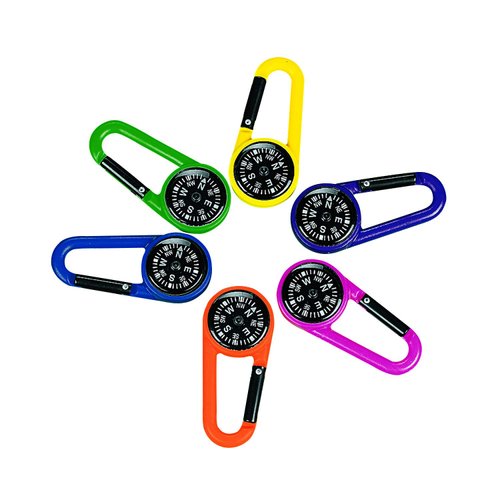 Plastic Compass Clips (1 Dozen) Party Favors, Outdoor Toys, Camping Supplies, Geocaching Accessories