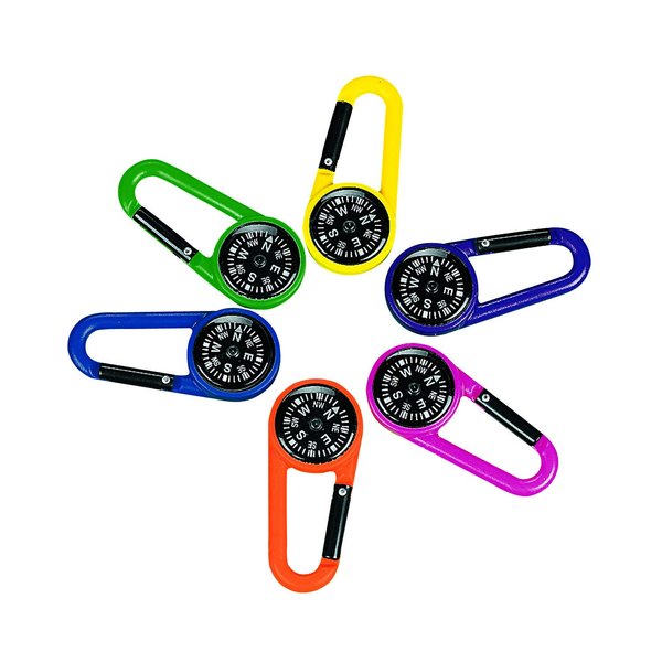 Plastic Compass Clips (1 Dozen) Party Favors, Outdoor Toys, Camping Supplies, Geocaching Accessories