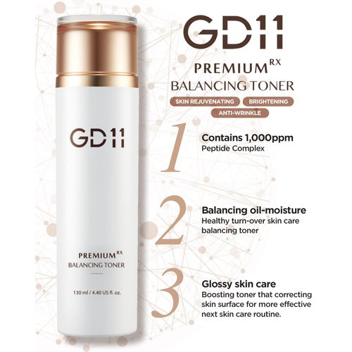 GD11 Premium RX Balancing Toner with Hyaluronic Acid for Sensitive, Dry, Aging Skin | Anti-aging | Premium Home Care | Deep Moisturizing Facial Toner | 4.40 fl.oz | K-Beauty