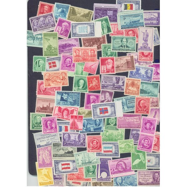 25 Very Old Mint U.S. Stamp Collection from 1930s and 1940s