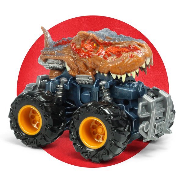 Oriate T-rex Dinosaur Toy Cars for Kids 3-8, Friction Powered Monster Truck with Mechanical Motor, Push n Go Car Stunt Play Party 209-R3