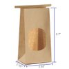 BagDream Bakery Bags with Window Small Kraft Paper Bags 100Pcs 3.54x2.36x6.7 Inches Tin Tie Tab Lock Bags Brown Window Bags Cookie Bags Coffee Bags Treat Bags