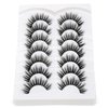 SHUYING False Eyelashes 15mm Faux Mink Lashes with Superfine Band Natural Look Fluffy Eye Lashes Strips Soft Wispy Luxury Volume Fake Eyelash 7 Pairs Pack