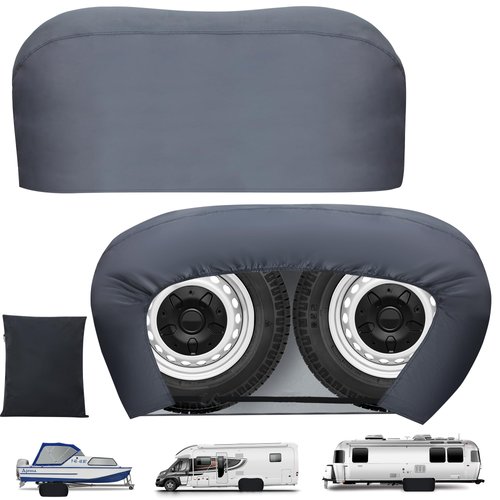 K-Musculo RV Tire Covers, Dual Axle Tire Cover, 2 Pack RV Wheel Cover Fits 27"-29" Dia Tires, Suitable for, RV, Truck, Trailer, Camper, Universal for All Seasons.(Gray)