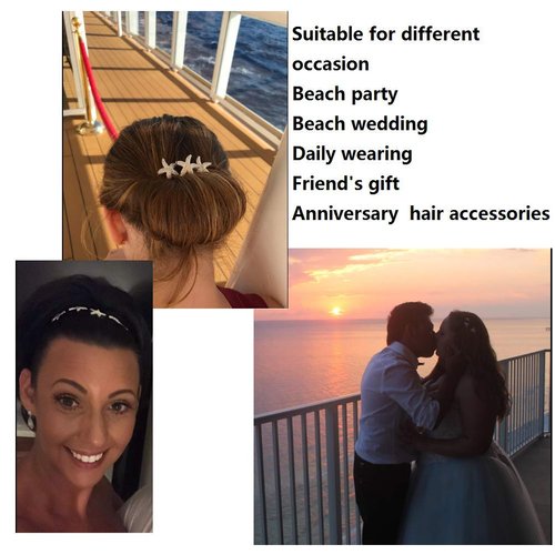 ANBALA 18 Pack Bride Crystal Rhinestone Starfish Hair Pins Headwear Headdress Decorated Jewelry for Beach Party, Wedding, Beach Hairpin Hair Accessories for Women Girls, Comes with a Gift Bag