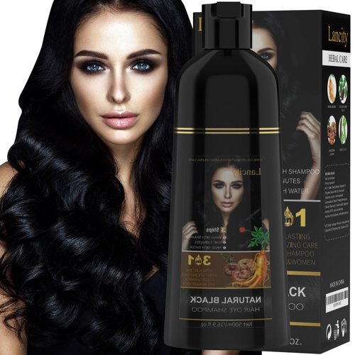 Lancity Hair Dye Shampoo for Men Herbal Ingredients