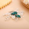 BERYUAN Pearl Flower Crystal Hair Comb for Bride Women Cute Comb Rhinestone Wedding Crystal Hair Accessories for Women and Girls peacock blue