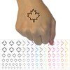 Canada Maple Leaf Outline Temporary Tattoo Water Resistant Fake Body Art Set Collection - Black (One Sheet)