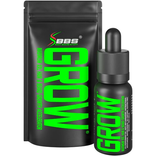 GROW Maximum XXL Hair & Beard Growth Oil For Men • Beard Growth Serum That Fills Patches & Fix Thinning GUARANTEED • Facial Hair & Scalp Treatment • Thickening Conditioner & Enhancer • Made in the USA