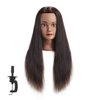 24"-26" 100% Human hair Mannequin head Training Head Cosmetology Manikin Head Doll Head with free Clamp (Black Hair)