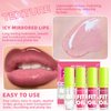 HOSAILY 4 Colors Hydrating Lip Oil Plumping + Lip Liner Set, Shiny Glow Long-Lasting Lip Care Oil, Moisturizing Big Brush Head Clear Pink Glitter Transparent Lip Gloss Combo Makeup Present for Women