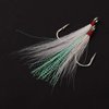 Bucktail Teasers Fishing Hooks Saltwater Fluke Flounder Rig Fishing Hooks Bucktail Mylar Teasers Inserted for Catfish Cod Flounder Fluke Hi/Lo Rig Three Colors 6/12pcs