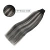 Sassina 20 Inch Human Hair Tape in Extensions Ombre Tape in Hair Extensions Human Hair Invisible Tape in Hair Extensions Human Real Hair 50g Natural Black to Silver Balayage 20 Pcs, 1B/silver/1B