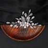 Teyglen Boho Flower Rhinestone Wedding Hair Comb Teardrop Crystal Hair Comb Hair Accessories for Bride Chamapagne Pearl Beads Hair Piece Bridal Side Comb for Women