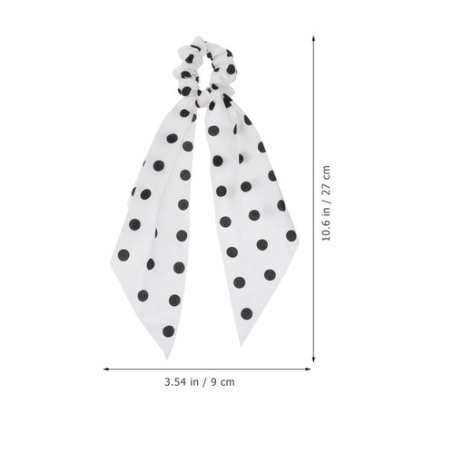 3pcs Polka Dot Hair Scrunchies Vintage Chiffon Hair Scarf Ties Stylish Bow Ponytail Holders for Women Girls