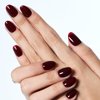 Press on Nails Extra Short Oval, GLAMERMAID Gothic Handmade Burgundy Jelly Gel Nails Polish Glue on Nails, 30Pcs Round Reusable Fake Nails Acrylic False Nails Manicure Kits for Women Gift