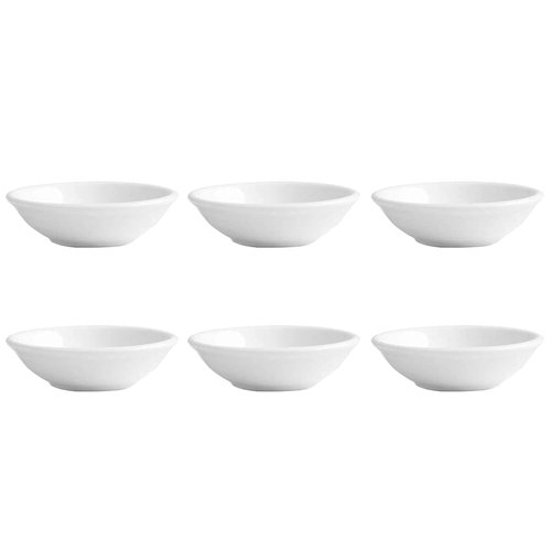 6pcs Ceramic Seasoning Dishes, Sushi Dipping Bowl, Vinegar Spice Sauce Dishes, Mini Appetizer Plates, Saucer Kitchen Tableware