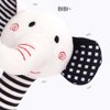 D-KINGCHY Baby Toys 0-12 Months, Black and White Newborn Toys, Soft Plush Rattle Stuffed Animal Toy with Teether and Sound, Developmental Hand Grip Toys (Elephant)