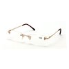 V.W.E. Clear Bifocal Rimless Rectangle Reader Reading glasses - Comfortable Stylish Simple Readers (Gold, 2.50)