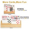 plusvivo Card Holders for Playing Cards Set of 2, Pine Solid Wooden Playing Card Holders for Adults Seniors Kids 9.84 X 3.15 X 2.25 Inch, Uno/ Canasta/ Bridge/ Hand and Foot Card Holder